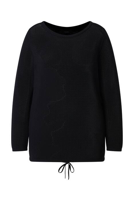 Svetr, lodičkový výstřih, lemovací detail, dlouhý rukáv