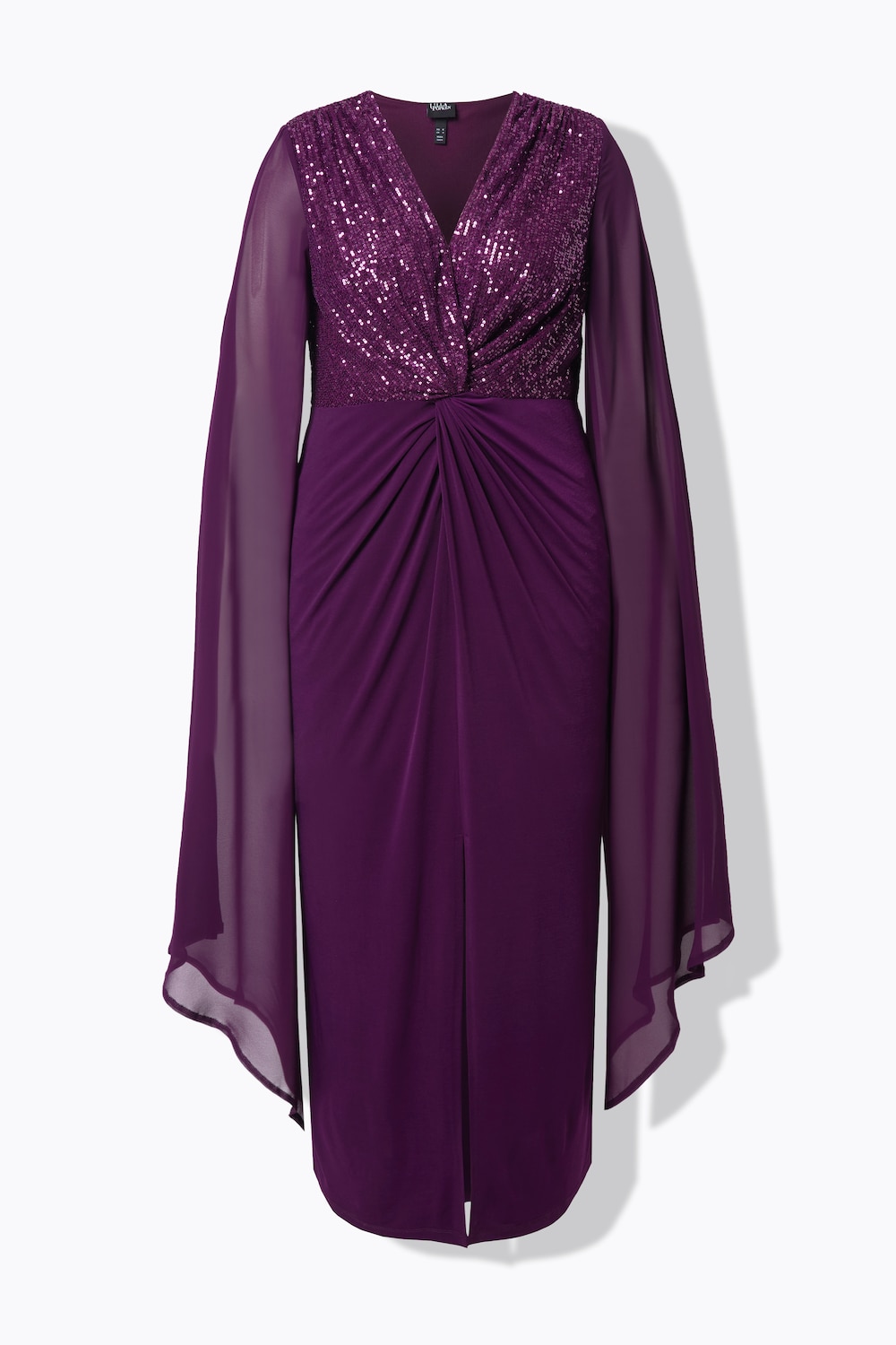 Stora storlekar maxiklänning i chiffong, Dam, lila, storlek: 48, Polyester, Ulla Popken