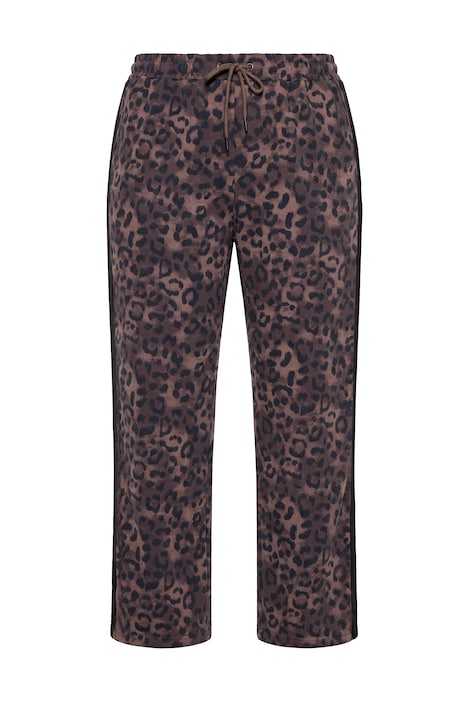 Tepláky Rose, leopardí vzor, široké nohavice, elastický pas