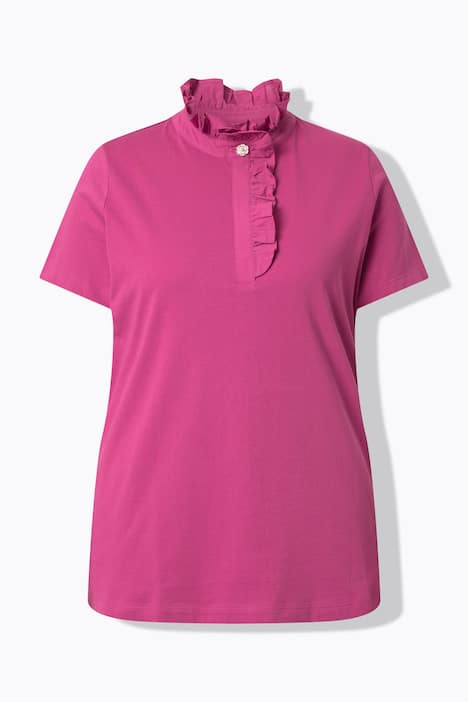 T-shirt classica con ruche e mezze maniche