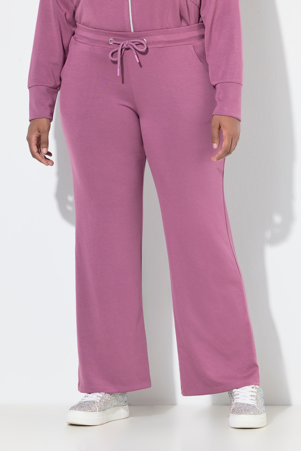 Große Größen Jogginghose, Damen, lila, Größe: 46/48, Viskose/Polyester, Ulla Popken