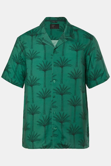 JP1880 Hemd, Halbarm, Cuba-Kragen, Alloverprint, Cuba Fit, bis 8 XL