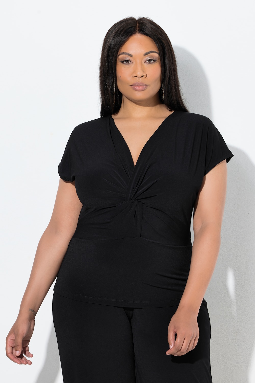 Thumbnail - Große Größen Top, Damen, schwarz, Größe: 54/56, Polyester, Ulla Popken