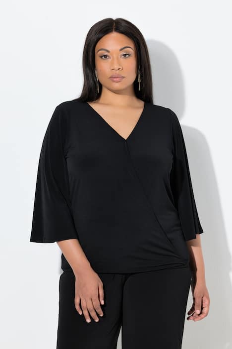 T-shirt, wikkellook, 3/4-klokmouwen
