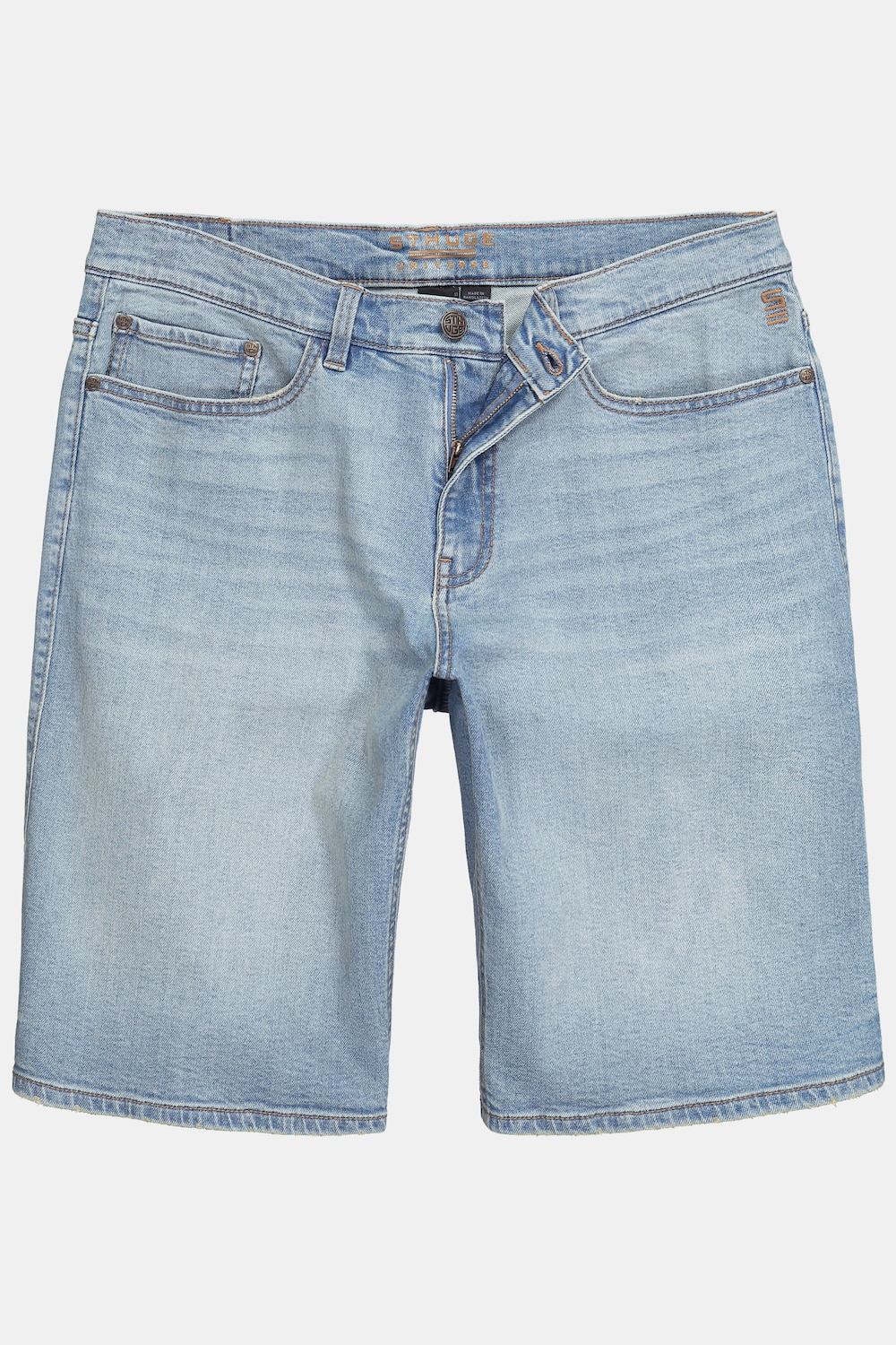 Bermuda en jean STHUGE, 5 poches, coupe Straight Fit - jusqu'à la taille 74