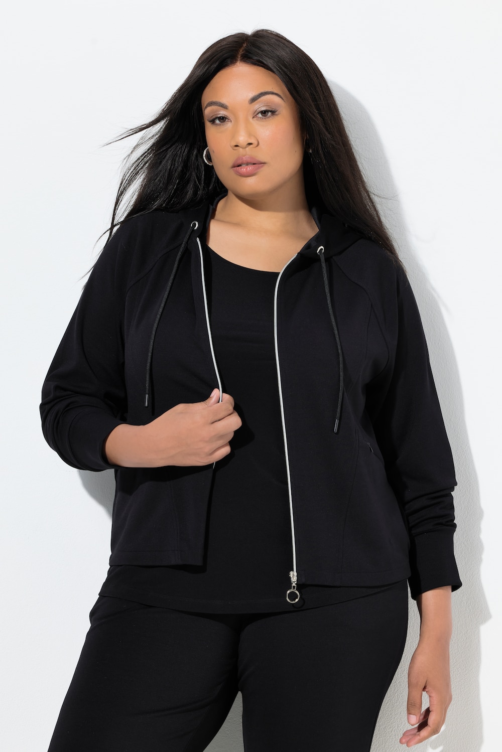 Sweatjacke, Kapuze, Zipptaschen, Raglan-Langarm