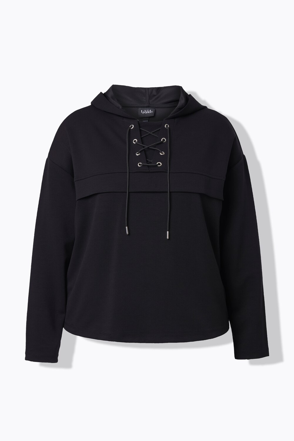 Stora storlekar Hoodie, Dam, svart, storlek: 46/48, Viskos/Polyester, Ulla Popken