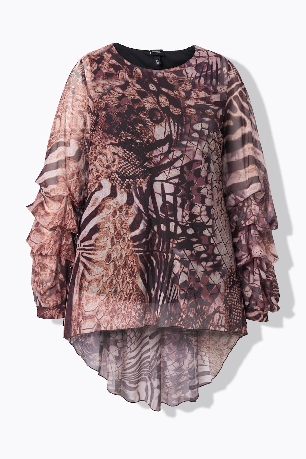 Stora storlekar Mesh-topp, Dam, beige, storlek: 50/52, Polyester, Ulla Popken