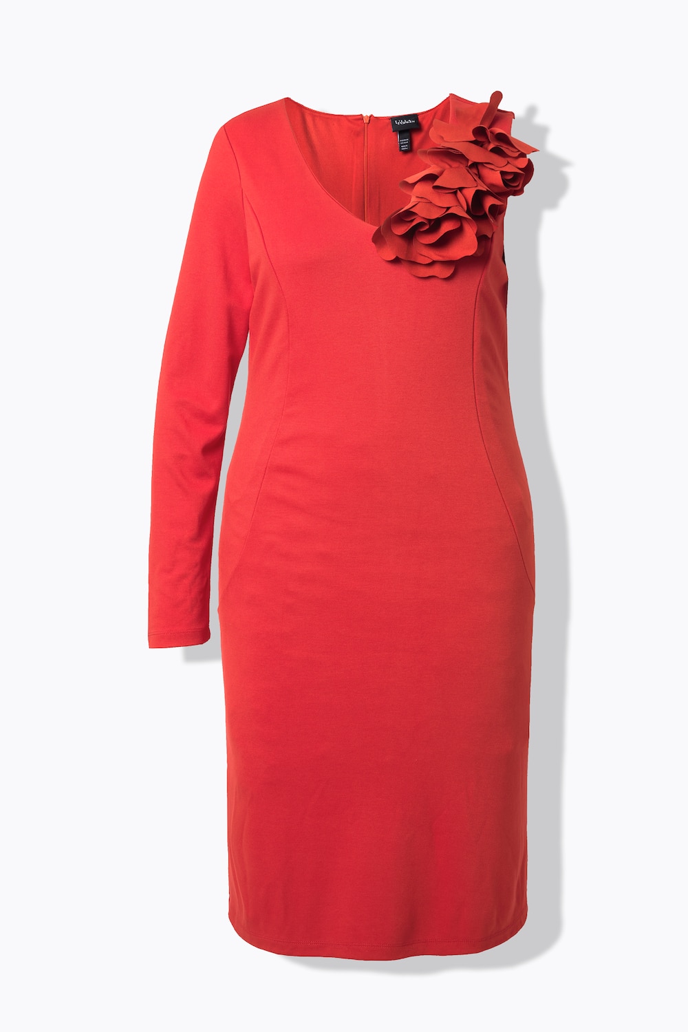 Stora storlekar Jerseyklänning, Dam, röd, storlek: 56, Polyester/Viskos, Ulla Popken