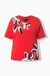 T-Shirt, Blüten, Ziersteine, Rundhals, Halbarm