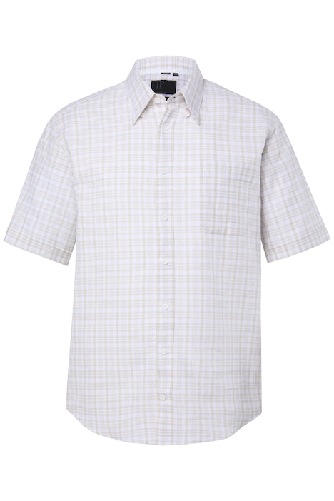 Košile z lněné směsi s kostkovaným vzorem, polodlouhý rukáv, Modern Fit, až do velikosti 8 XL