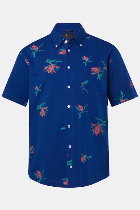 Košile z piké materiálu, krátké rukávy, límec na knoflíky, moderní střih, až 8XL