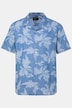 JP 1880 Denimoptik-Hemd, Halbarm, Cuba-Kragen, floraler Alloverprint, Cuba Fit, bis 8 XL
