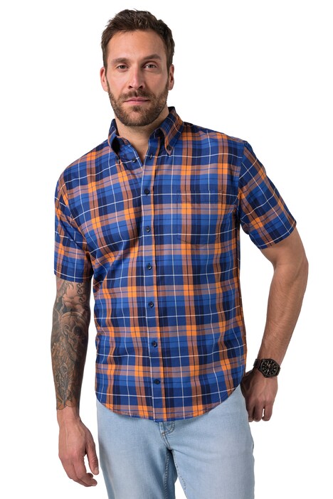 Karohemd, Halbarm, Buttondown-Kragen, Modern Fit, bis 8 XL