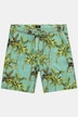 Bermuda shorts, elasticated waistband, viscose, all-over print, up to size 8XL