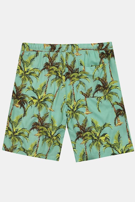 Bermuda shorts, elasticated waistband, viscose, all-over print, up to size 8XL
