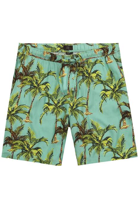 Šortky, stahovací pas, viskóza, celoplošný potisk, až 8XL