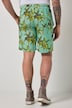 Bermuda shorts, elasticated waistband, viscose, all-over print, up to size 8XL