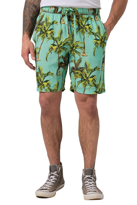 Šortky, stahovací pas, viskóza, celoplošný potisk, až 8XL