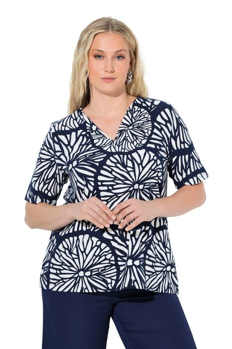 Tričko, limetky, V výstřih, přehnutý límec, polo rukávy