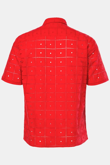 STHUGE Hemd, Halbarm, Lochstickerei, Kentkragen, Boxy Fit, bis 8 XL