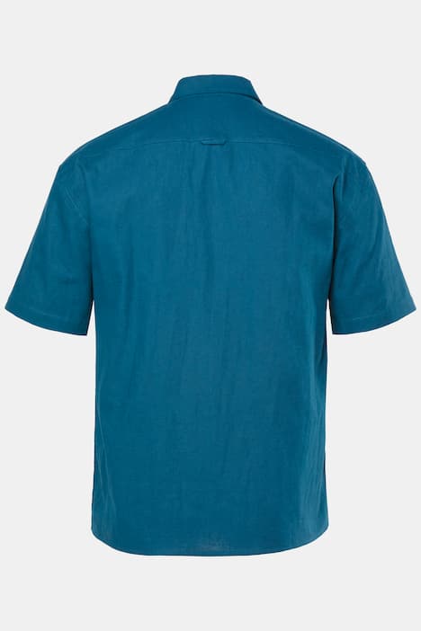 STHUGE Leinenmix-Hemd, Halbarm, Boxy Fit, Kentkragen, bis 8 XL