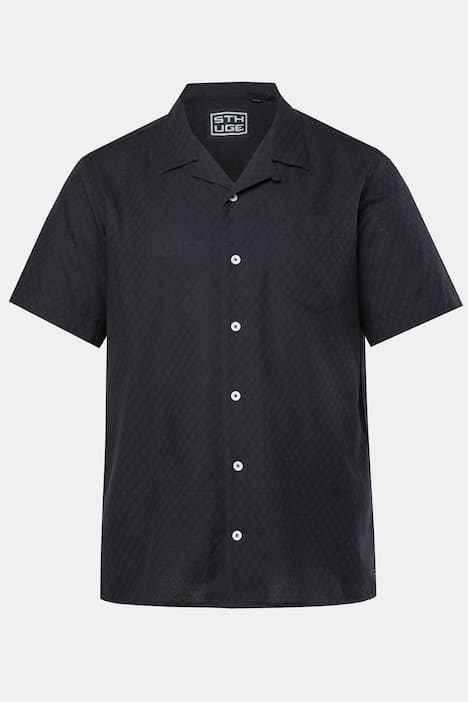 STHUGE Hemd, Halbarm, Kuba-Kragen, Struktur, kastiger Fit, bis 8 XL