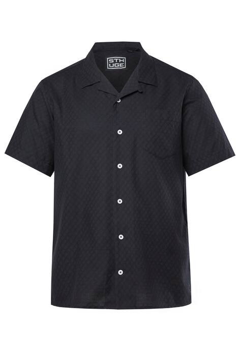Košile STHUGE, krátké rukávy, Cuba límeček, strukturovaná, hranatý střih, do 8XL