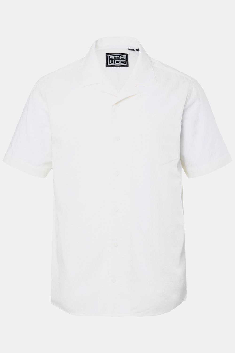 STHUGE Hemd, Halbarm, Kuba-Kragen, Struktur, kastiger Fit, bis 8 XL
