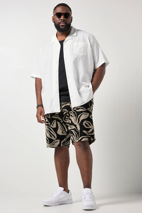 STHUGE Hemd, Halbarm, Kuba-Kragen, Struktur, kastiger Fit, bis 8 XL