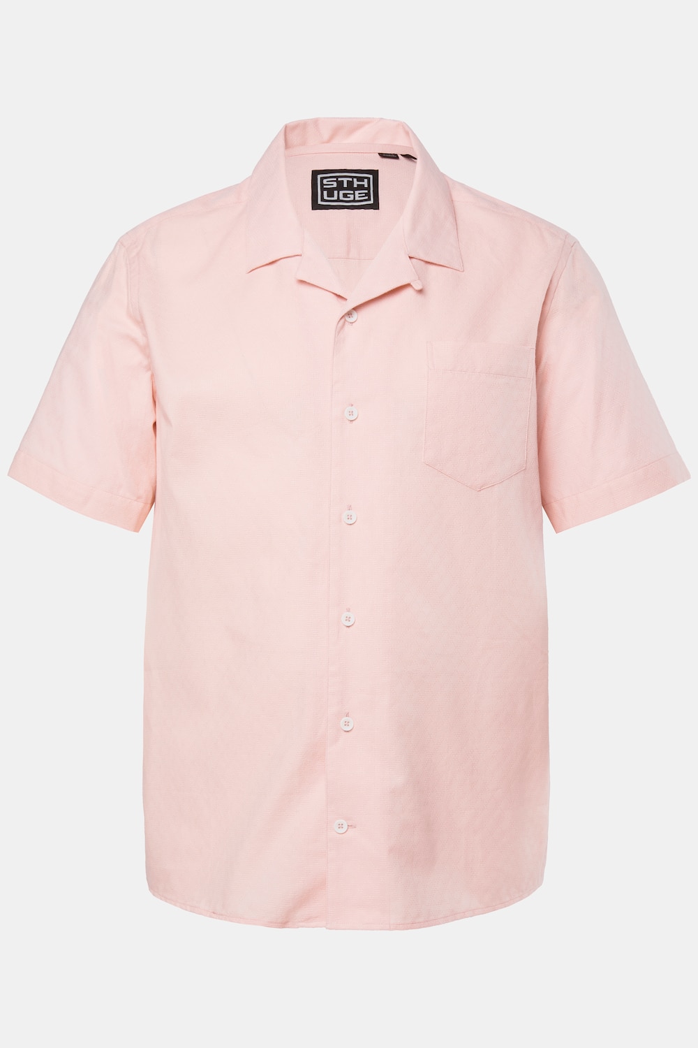 Chemise STHUGE manches courtes et col cubain, matière texturée, coupe « flottante » – jusqu'au 8 XL