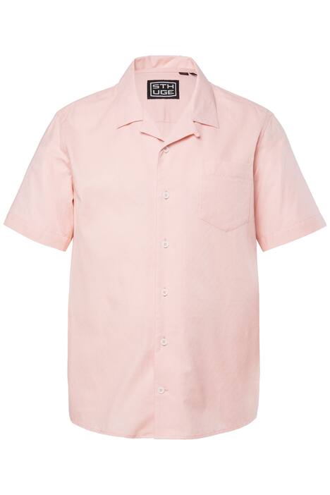 Košile STHUGE, krátké rukávy, Cuba límeček, strukturovaná, hranatý střih, do 8XL