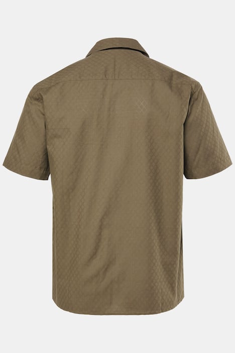 STHUGE Hemd, Halbarm, Kuba-Kragen, Struktur, kastiger Fit, bis 8 XL