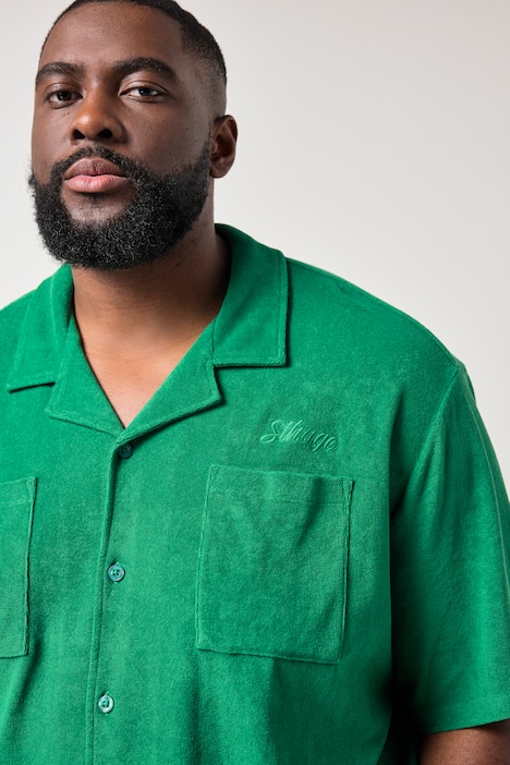 Koszula STHUGE, rękaw 1/2, kubański kołnierzyk, frotte, pudełkowy krój, do rozm. 8 XL