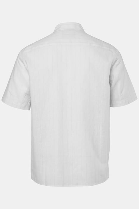Leinenmix-Streifenhemd, Halbarm, Boxy Fit, Kentkragen, bis 8 XL