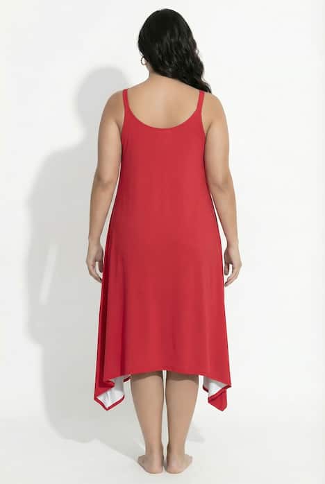 Kleid, Urlaubsmotiv, A-Linie, V-Ausschnitt, ärmellos