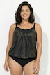 Tankini, Metallic-Effekt, Elastiksaum, Softcups