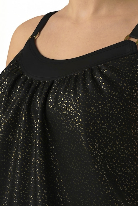 Tankini, Metallic-Effekt, Elastiksaum, Softcups