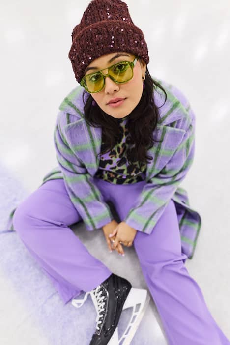 Geruite mantel, oversized, reverskraag, lange mouwen