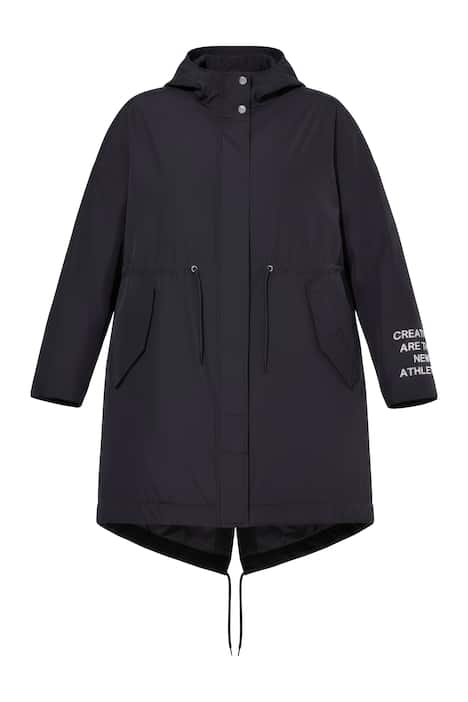 Parka, A střih, vyšívaný nápis, kapuce