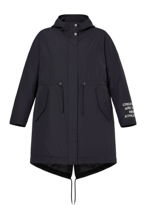 Parka, A střih, vyšívaný nápis, kapuce