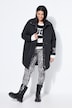 Parka, A-Linie, Statement-Stickerei, Kapuze