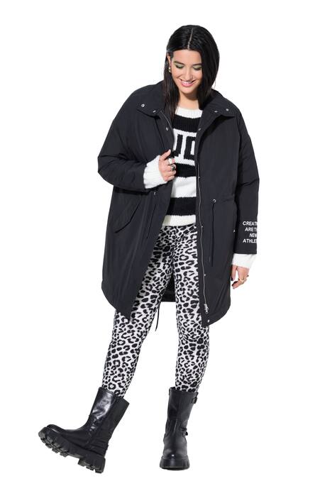 Parka, A střih, vyšívaný nápis, kapuce