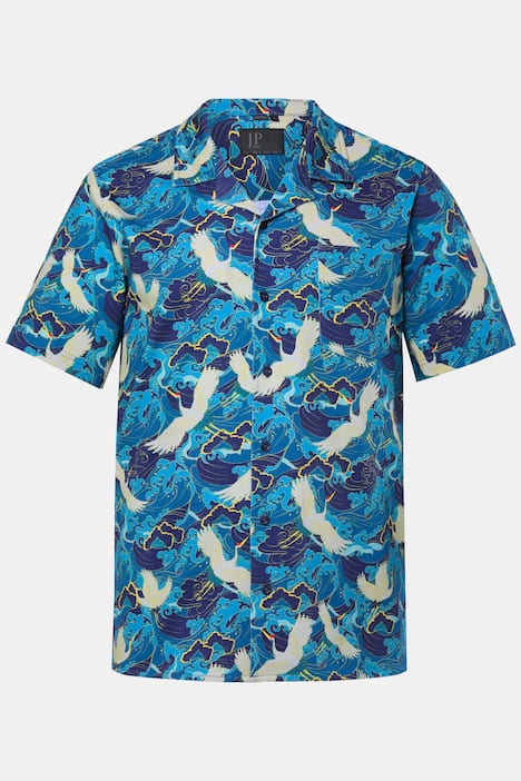 JP1880 jersey overhemd, korte mouwen, Cubaanse kraag, all-over print, Cuba-fit, tot 8XL
