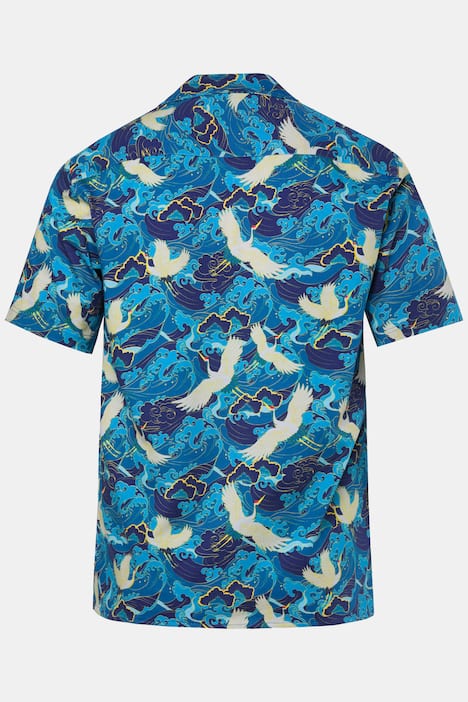 JP1880 jersey overhemd, korte mouwen, Cubaanse kraag, all-over print, Cuba-fit, tot 8XL