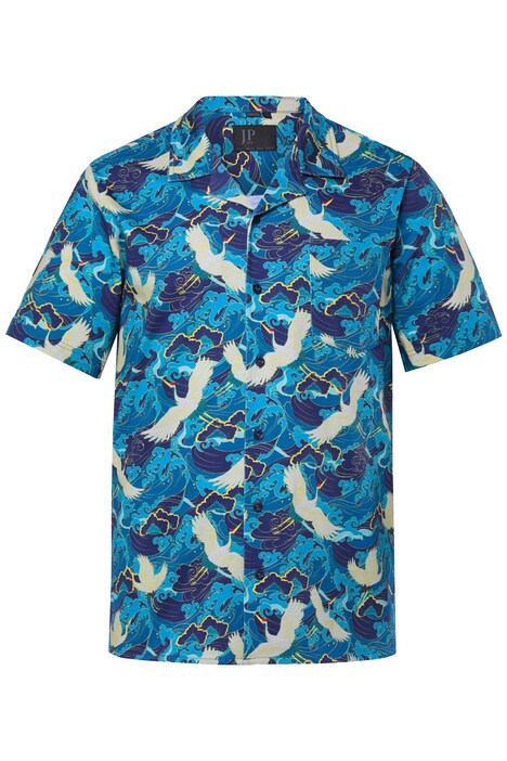 JP 1880 Košile z džersejového materiálu, krátké rukávy, cuba límeček, celoplošný potisk, cuba střih, do velikosti 8XL