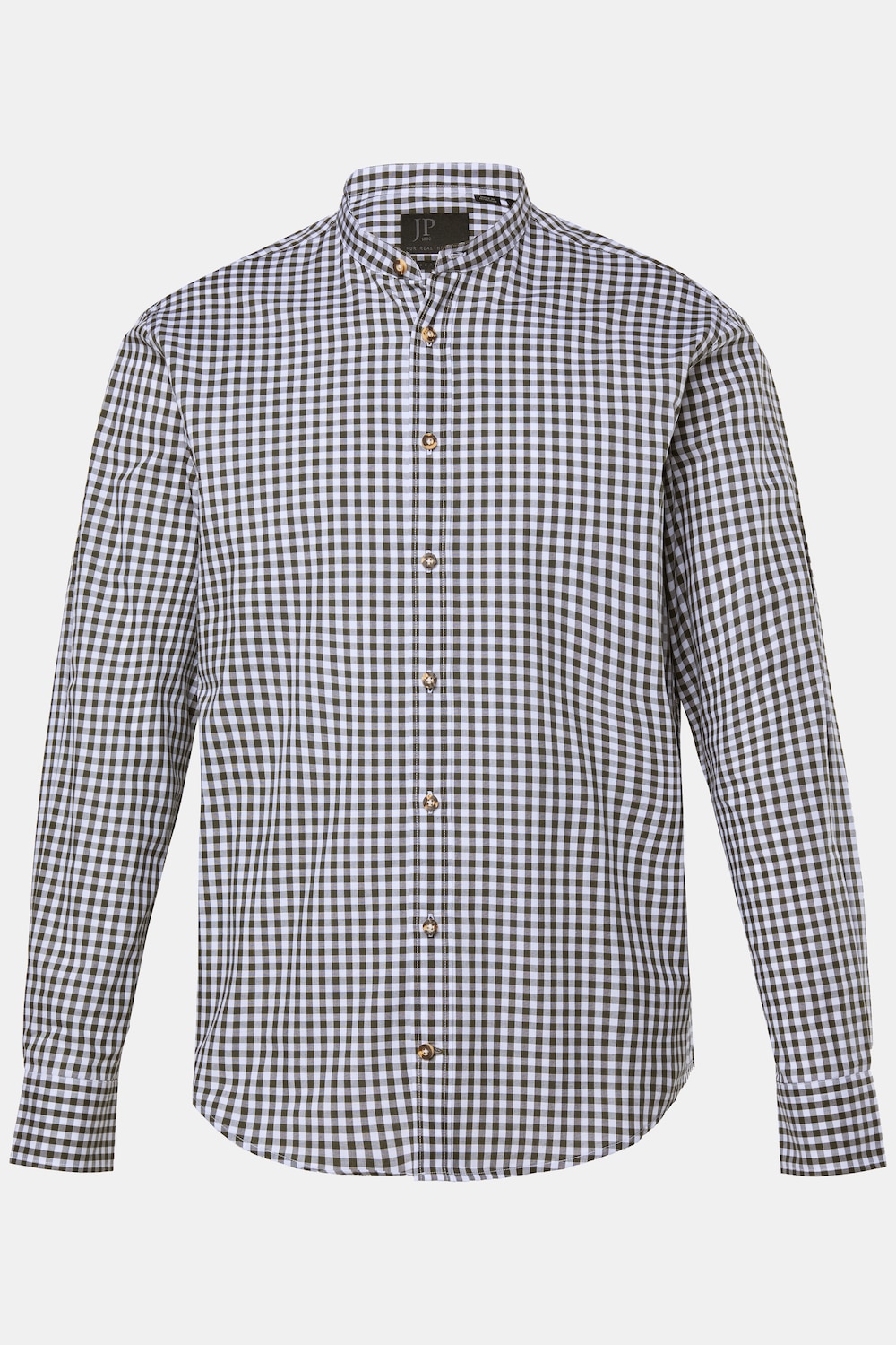 Chemise à carreaux traditionnelle JP 1880, manches longues et col officier, coupe Modern Fit - jusqu'au 8 XL