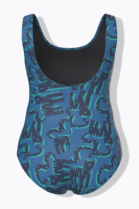 Strój kąpielowy, koty, bez miękkich miseczek, okrągły dekolt