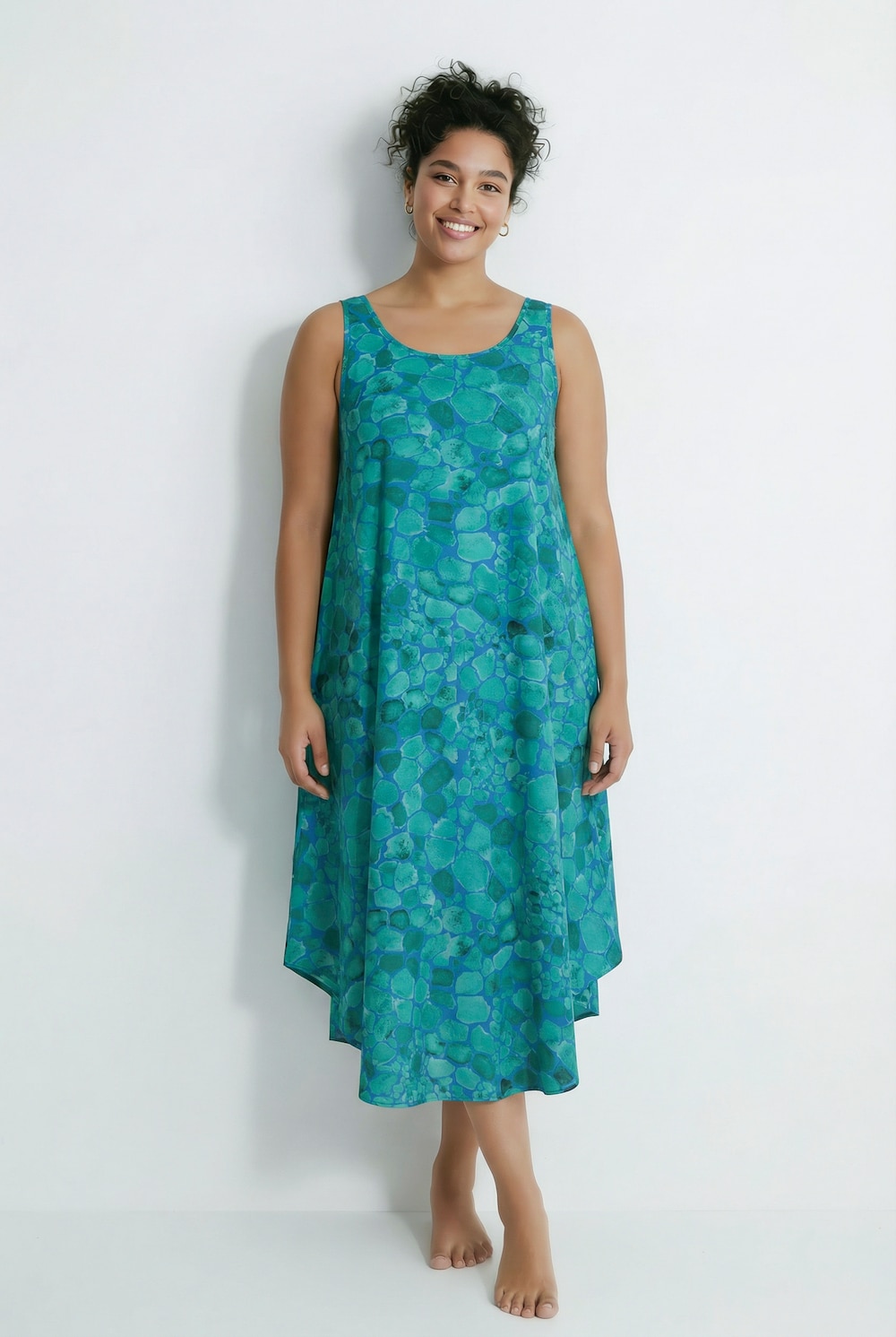 Midikleid, A-Linie, Rundhalsausschnitt, ärmellos