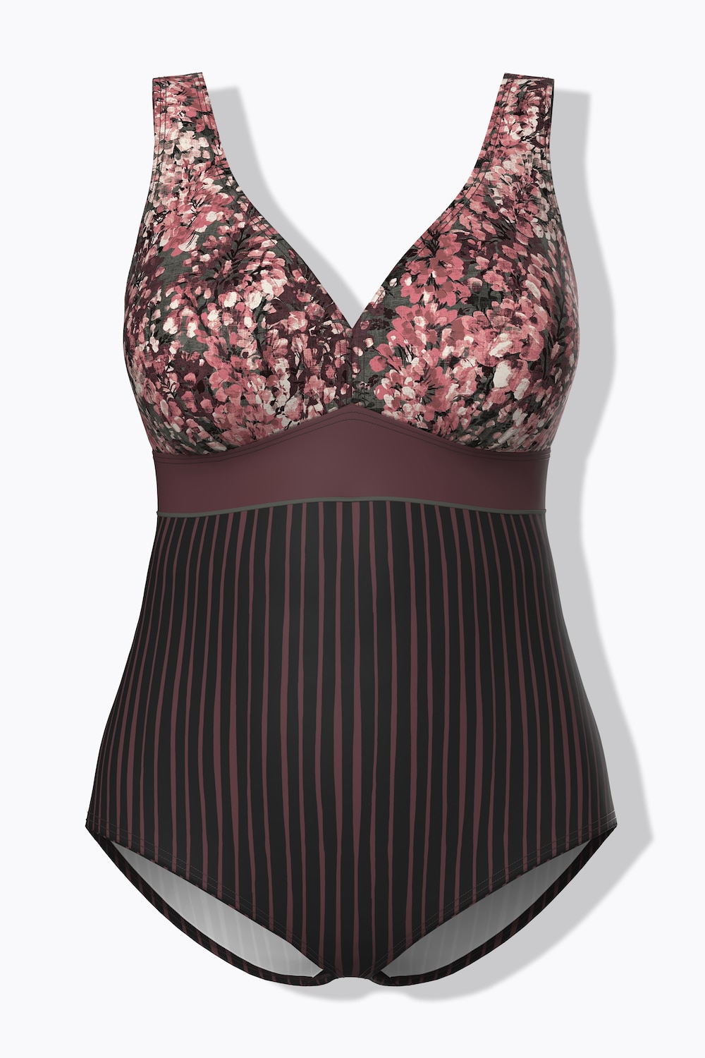 Badpak, sierband/strepen, zachte cups, gerecycled